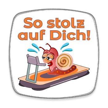 SCHNECKENTEMPO LAUFBAND LAUFEN - Viereckiger Kühlschrankmagnet - Weiß - Vorne