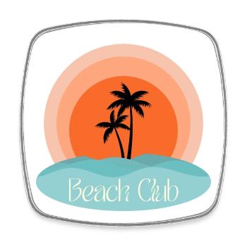 Beach Club Sunset - Viereckiger Kühlschrankmagnet - Weiß - Vorne