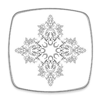 Elegant symmetry with elegant horse motif - Square fridge magnet - white - Front