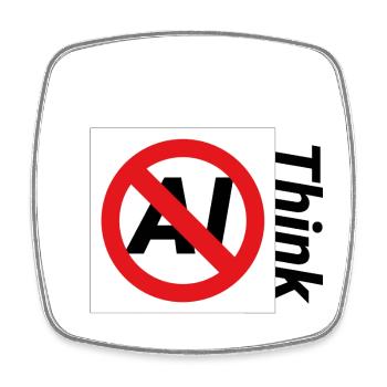 Minimalist Forbidden Text Illustration - Square fridge magnet - white - Front