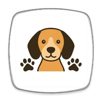 Dog with paws - Square fridge magnet - white - Front