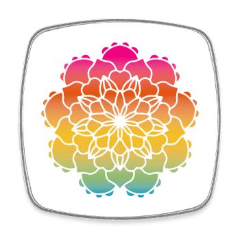 Flower Mandala Ornament Gradient Yoga India om - Square fridge magnet - white - Front