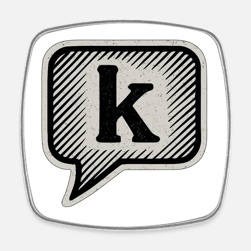 Texto drôle introverti - K bulle de dialogue - Magnet carré - blanc