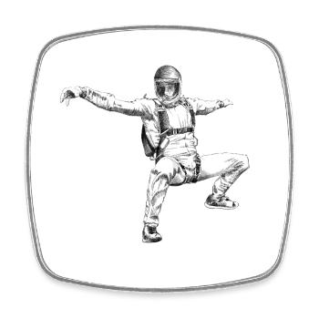 Skydiver - Square fridge magnet - white - Front