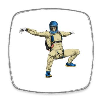 Skydiver - Square fridge magnet - white - Front
