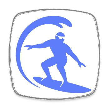 Surfeur Surf Planche de Surf Silhouette Été - Magnet carré - blanc - Devant