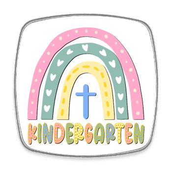 KINDERGARTEN CHILD CHRISTIAN FAITH - Square fridge magnet - white - Front