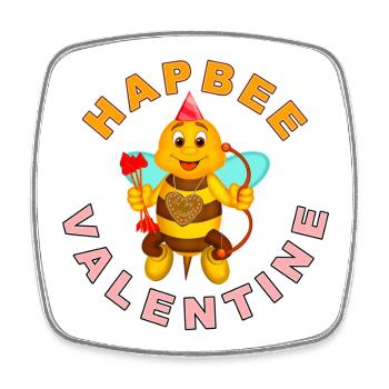 HAPBEE Saint Valentin avec texte 2 - Magnet carré - blanc - Devant
