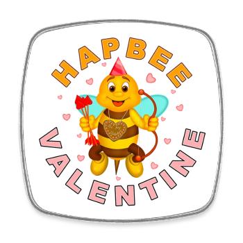 HAPBEE Valentinstag mit Text - Viereckiger Kühlschrankmagnet - Weiß - Vorne