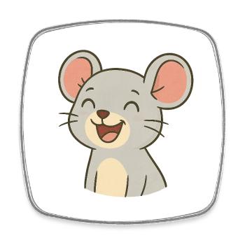 Lachende_Maus - Viereckiger Kühlschrankmagnet - Weiß - Vorne