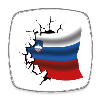 Flagge von Slowenien - Slowenien - Flagge Broken Desi - Viereckiger Kühlschrankmagnet - Weiß - Vorne