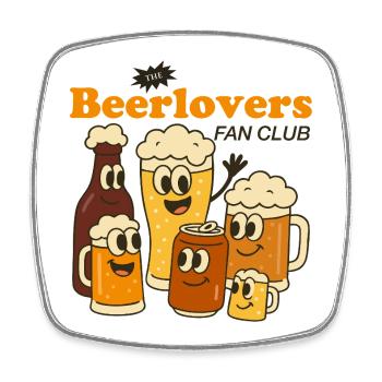Bierliebhaber Karikatur Design - Viereckiger Kühlschrankmagnet - Weiß - Vorne