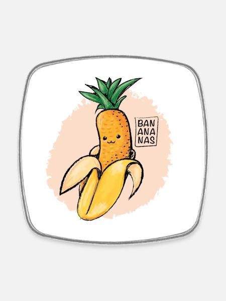 Banananas - Square fridge magnet - white