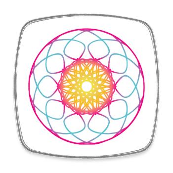 Yoga Wheel Colorful Mandala Meditation om Namaste - Square fridge magnet - white - Front