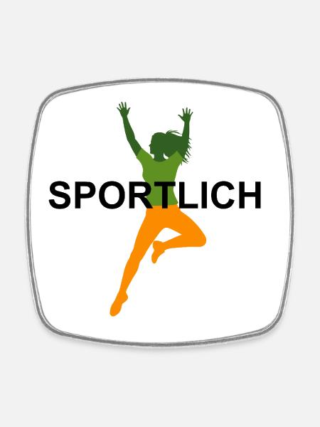 Vivid sporty woman illustration - Square fridge magnet - white