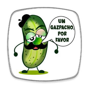 GURKEN-GAZPACHO - Viereckiger Kühlschrankmagnet - Weiß - Vorne