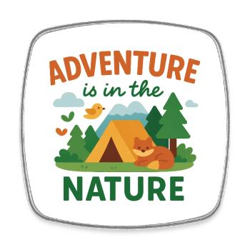 Adventure is in the nature - Magnet carré - blanc - Devant