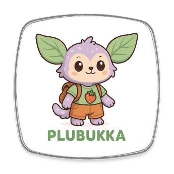 Plubukka - Viereckiger Kühlschrankmagnet - Weiß - Vorne