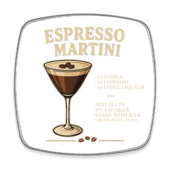 Espresso Martini Cocktail Illustration - Viereckiger Kühlschrankmagnet - Weiß - Vorne