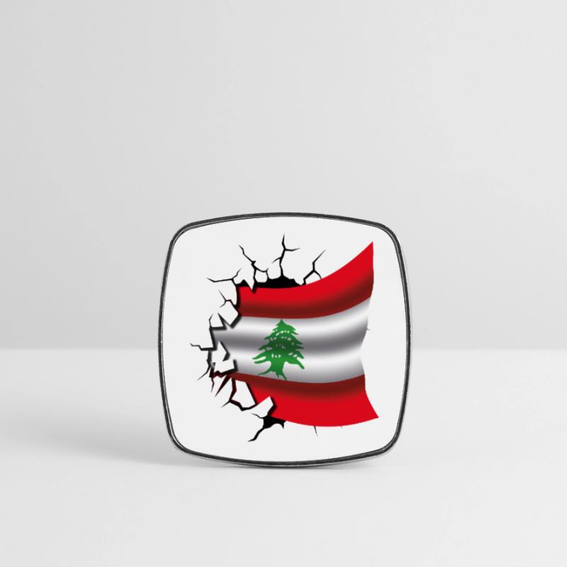 Drapeau du Liban - Drapeau Broken Design Magnet carré