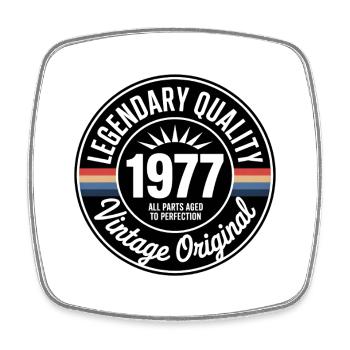 Retro 1977 Vintage Emblem - Square fridge magnet - white - Front