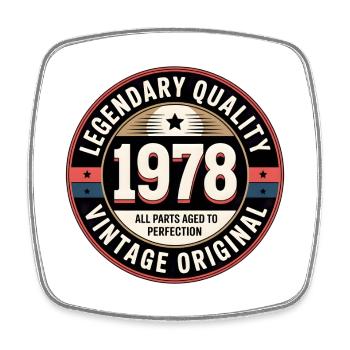 Retro Vintage 1978 Qualität Siegel - Viereckiger Kühlschrankmagnet - Weiß - Vorne