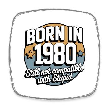 Né en 1980 Humour Design - Magnet carré - blanc - Devant