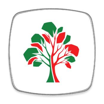 Abstract Tree – Autumn Connection - Square fridge magnet - white - Front