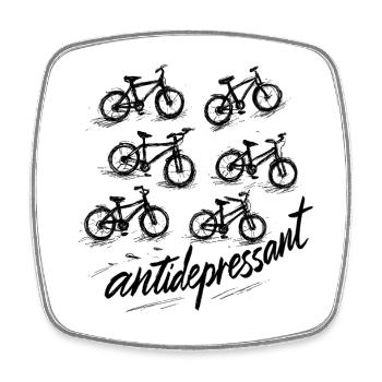Einfarbiges Skizzenfahrrad-Thema für alle - Viereckiger Kühlschrankmagnet - Weiß - Vorne