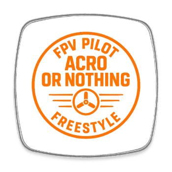FPV Pilot Acro Freestyle Design - Magnet carré - blanc - Devant