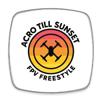 Akro Till Sunset FPV Design - Viereckiger Kühlschrankmagnet - Weiß - Vorne