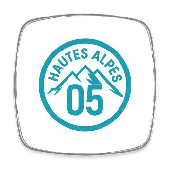 Hautes Alpes Logo 05 türkis - Viereckiger Kühlschrankmagnet - Weiß - Vorne