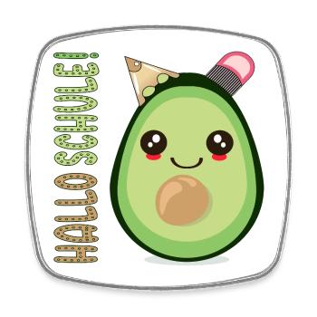 HALLO SCHULE AVOCADO SCHULANFANG SCHULKIND - Viereckiger Kühlschrankmagnet - Weiß - Vorne