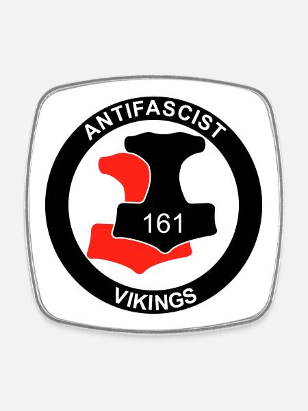 Antifa Vikings - Square fridge magnet - white