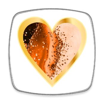 HERZ LIEBE ORANGE - Viereckiger Kühlschrankmagnet - Weiß - Vorne