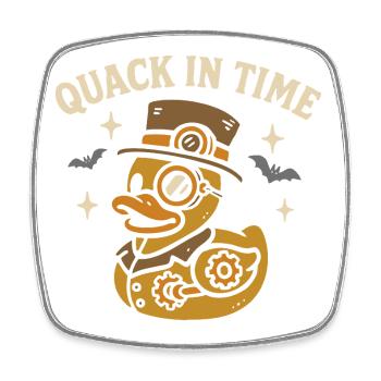 Vintage Steampunk Badeente & lustiger Spruch Motiv - Viereckiger Kühlschrankmagnet - Weiß - Vorne