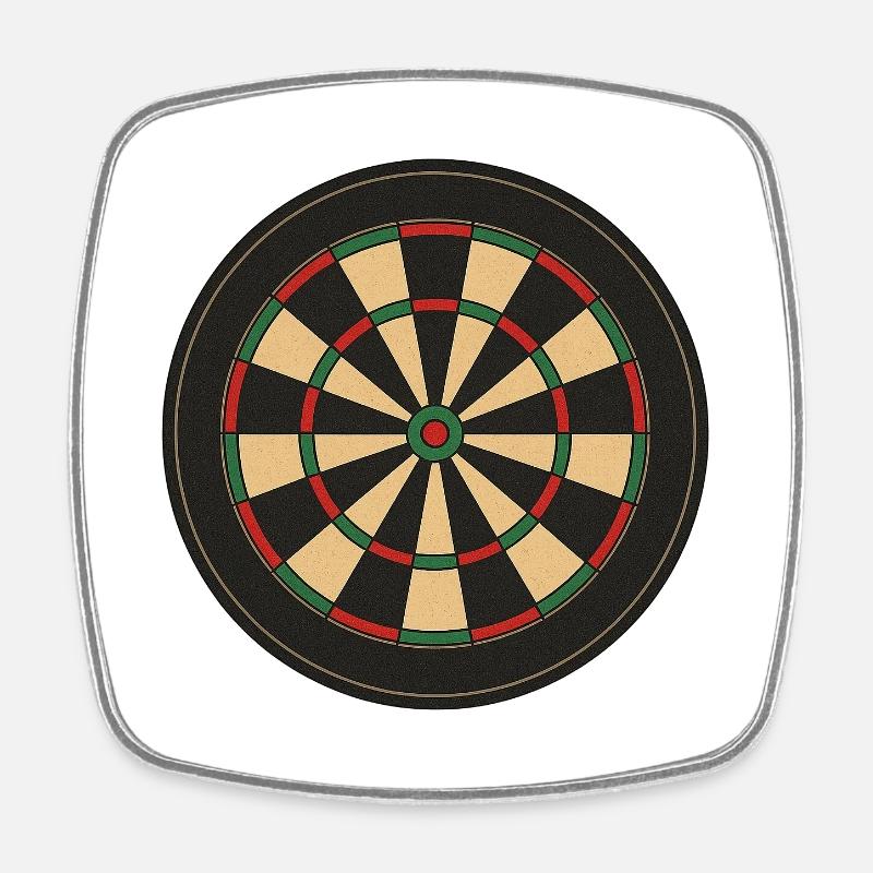 Dartscheibe - Viereckiger Kühlschrankmagnet - Weiß