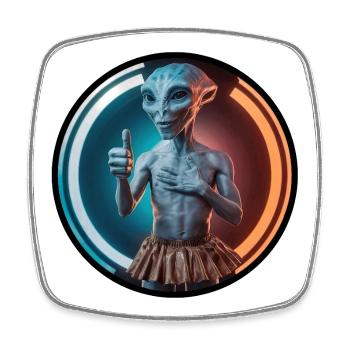 Extraterrestre éveillé - Magnet carré - blanc - Devant