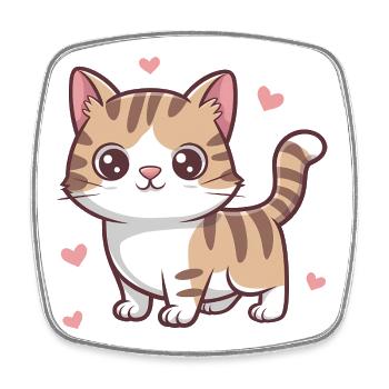 Cute Cat Lover - Square fridge magnet - white - Front