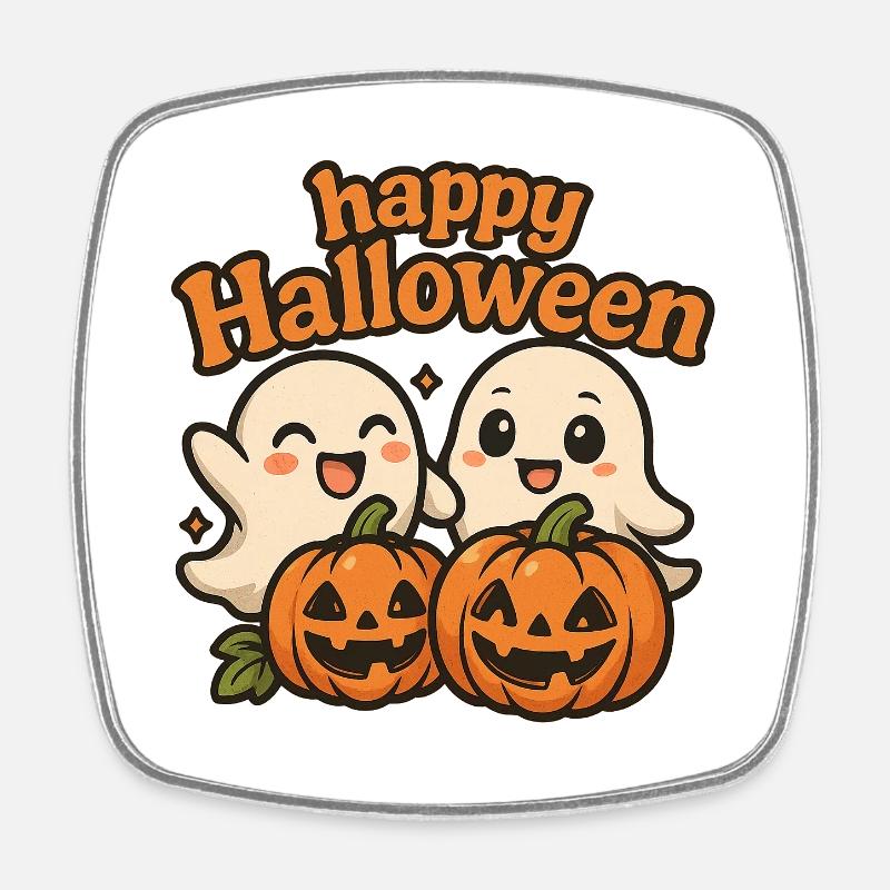 Fantômes mignons Halloween Design - Magnet carré - blanc