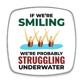 Synchronized Swimming Water Aerobics  - Square fridge magnet - white - Front