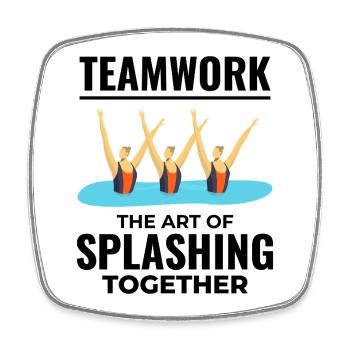 Triumphales Design der Synchronschwimmer - Viereckiger Kühlschrankmagnet - Weiß - Vorne