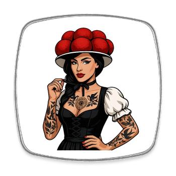 Bollenhut Tattoo Girl Forêt-Noire Fribourg Home - Magnet carré - blanc - Devant