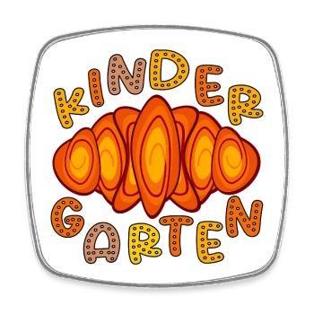 KINDERGARTEN KIND HAMBURG FRANZBRÖTCHEN - Viereckiger Kühlschrankmagnet - Weiß - Vorne