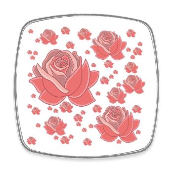 Pastel Fancy Roses - Square fridge magnet - white - Front