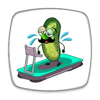 Papa Pickles Laufband - Viereckiger Kühlschrankmagnet - Weiß - Vorne
