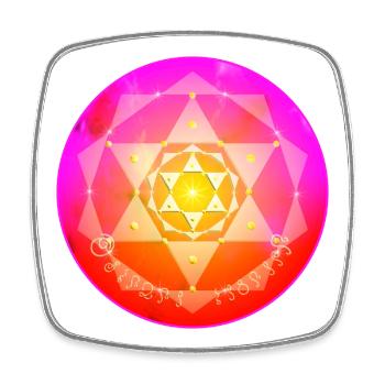 Mandala de cristal Kordulah - ElshaddaiShikaina - Magnet carré - blanc - Devant