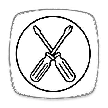 Screwdriver - Square fridge magnet - white - Front