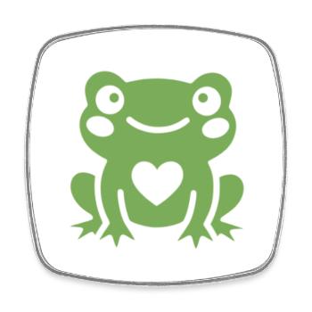 Charmanter Frosch mit Herzgesicht - Viereckiger Kühlschrankmagnet - Weiß - Vorne
