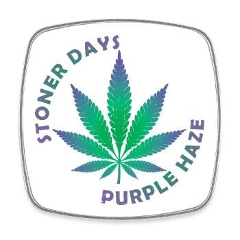 Illustration de feuille de cannabis Stoner Days - Magnet carré - blanc - Devant